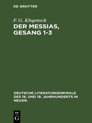cover image of Der Messias, Gesang 1-3